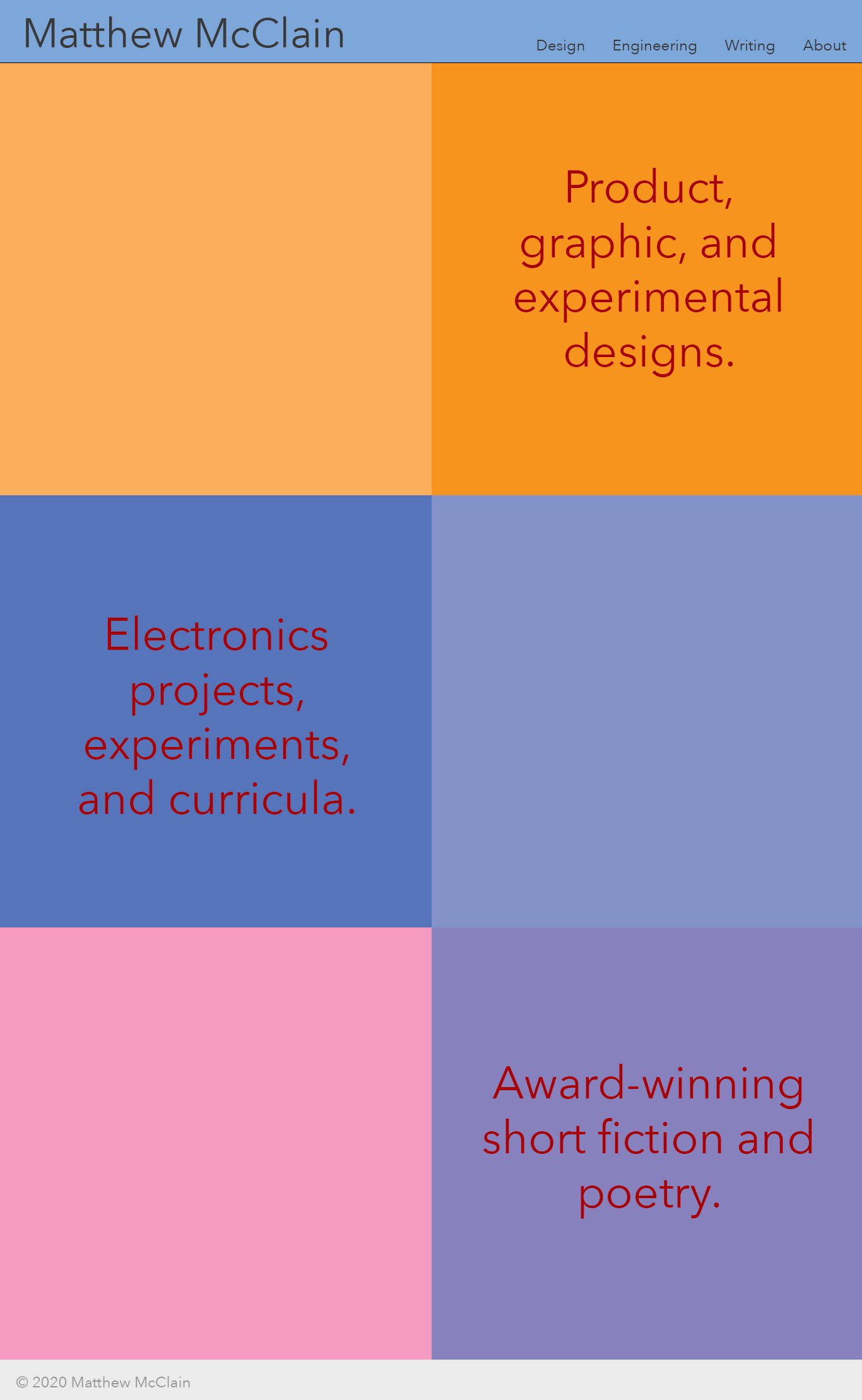 Draft 1 of the home page